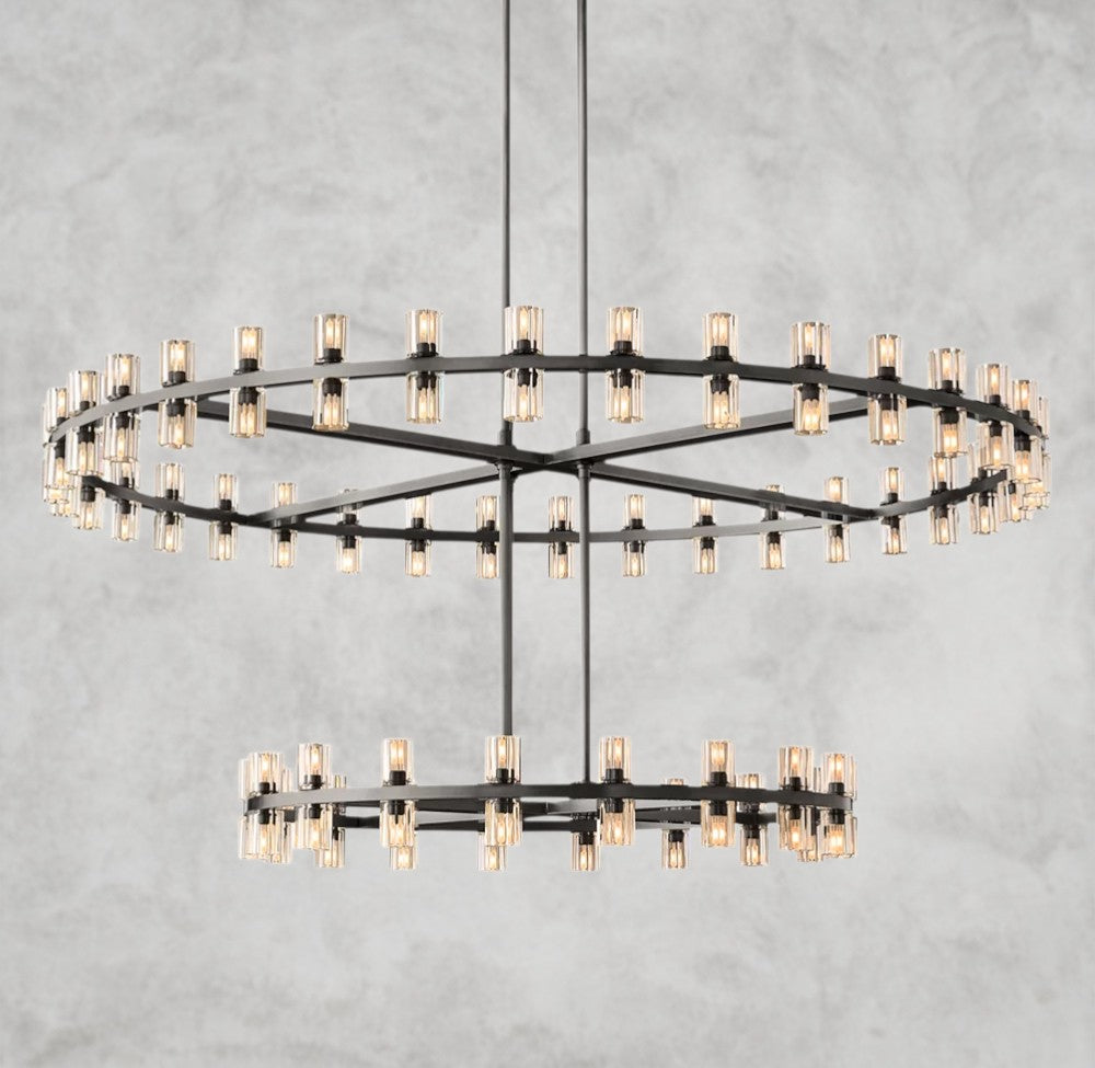 Arcachon LED Round Two-Tier Chandelier 60"